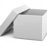 white empty opened cardboard box