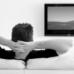 Man watching television